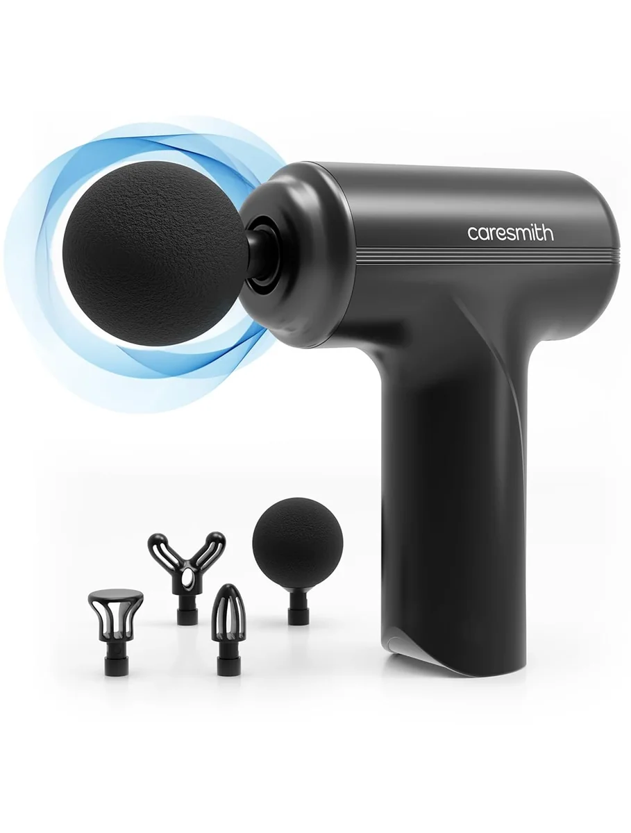 CARESMITH Charge Go Massage Gun | Body Massager for Pain Relief | Massage Gun for Back Leg & Full Body | 4 Specialized Heads For Full Body Pain Relief