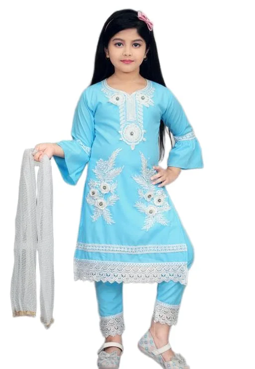 Kid Girls And Woman Churidar Set| Comfortable Wear & Casual Outfit | Western & Ethnic Clothing for Kids & Teens (R.K-P002) - Best Price ₹373 at Amazon