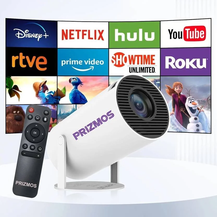 Prizmos HY300-PRO 1GB/8GB, 4K Support Android 11 Projector WiFi 6/BT 5.0, Auto Keystone (5000 lm) Portable Projector  (Milky White) - Best Price ₹3822 at Flipkart