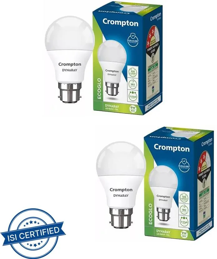 Crompton 9 W Basic Standard B22 LED Bulb  (White, Pack of 2) - Best Price ₹175 at Flipkart