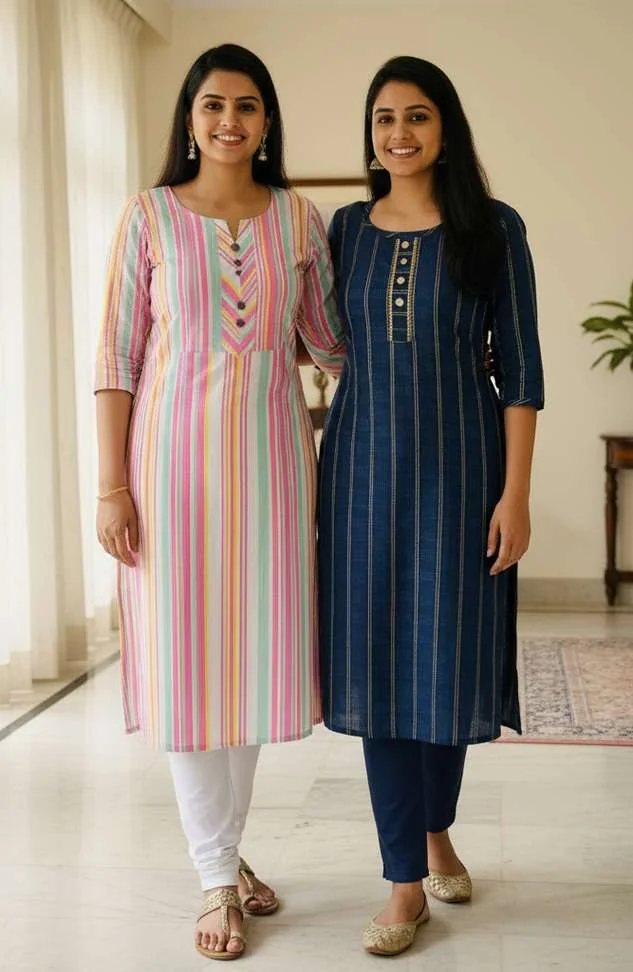 Women Striped Kurta - Best Price ₹138 at Shopsy
