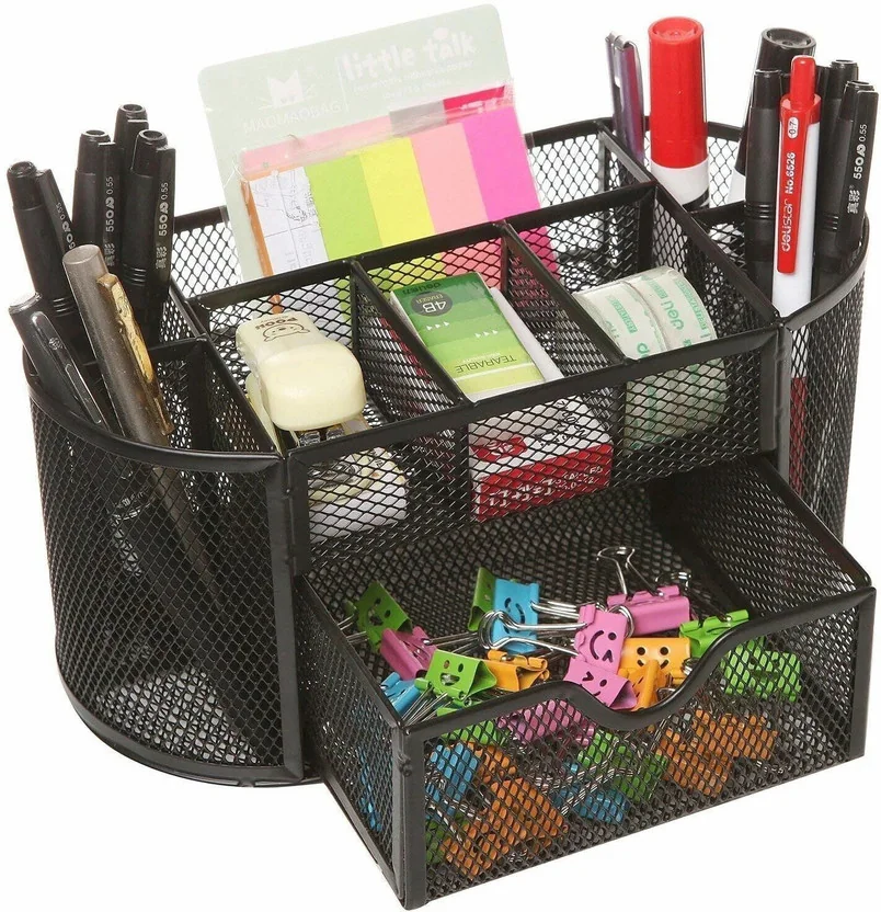 SUKHAD 8 Compartments Metal Desk Supplies Organisers