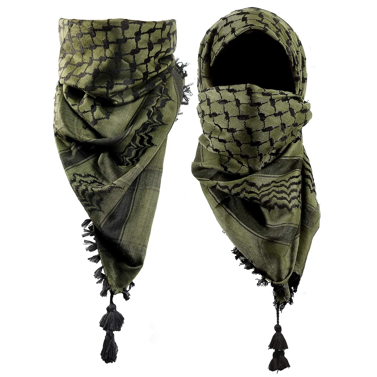 Premium Shemagh Scarf - Beautiful Gift Box - Large Arab Tactical Military Desert Head Neck Keffiyeh Wrap with Tassels