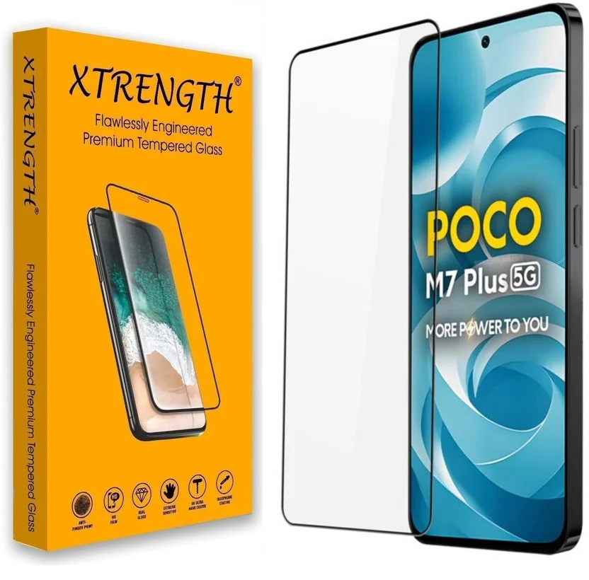 XTRENGTH Tempered Glass Guard for Redmi 15 5G, Poco M7 ...