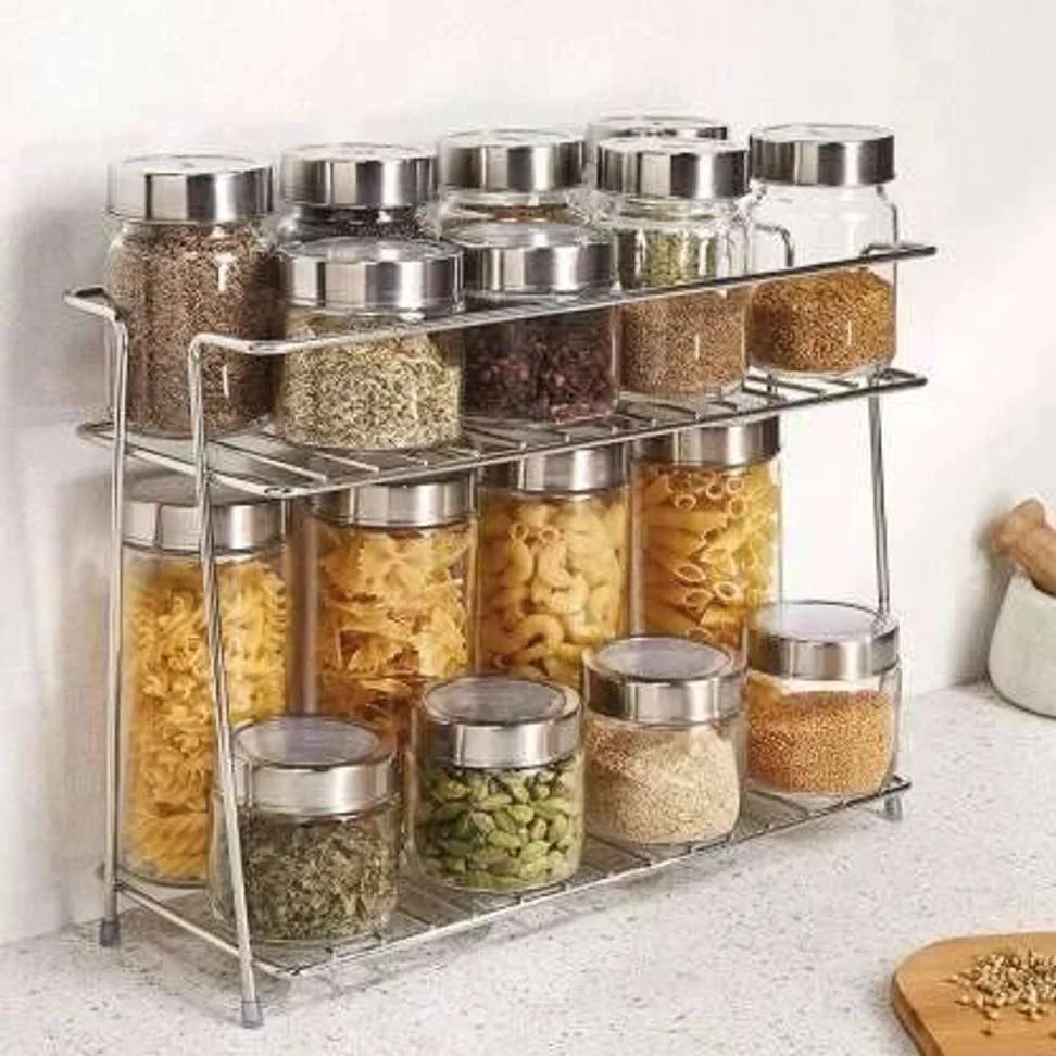 Stainless Steel Spice 2-Tier Trolley Container Organizer Organiser/Basket for Boxes Utensils Dishes Plates for Home (Multipurpose Kitchen Storage Shelf Shelves Holder Stand Rack) Containers Kitchen Rack - Best Price ₹182 at Shopsy