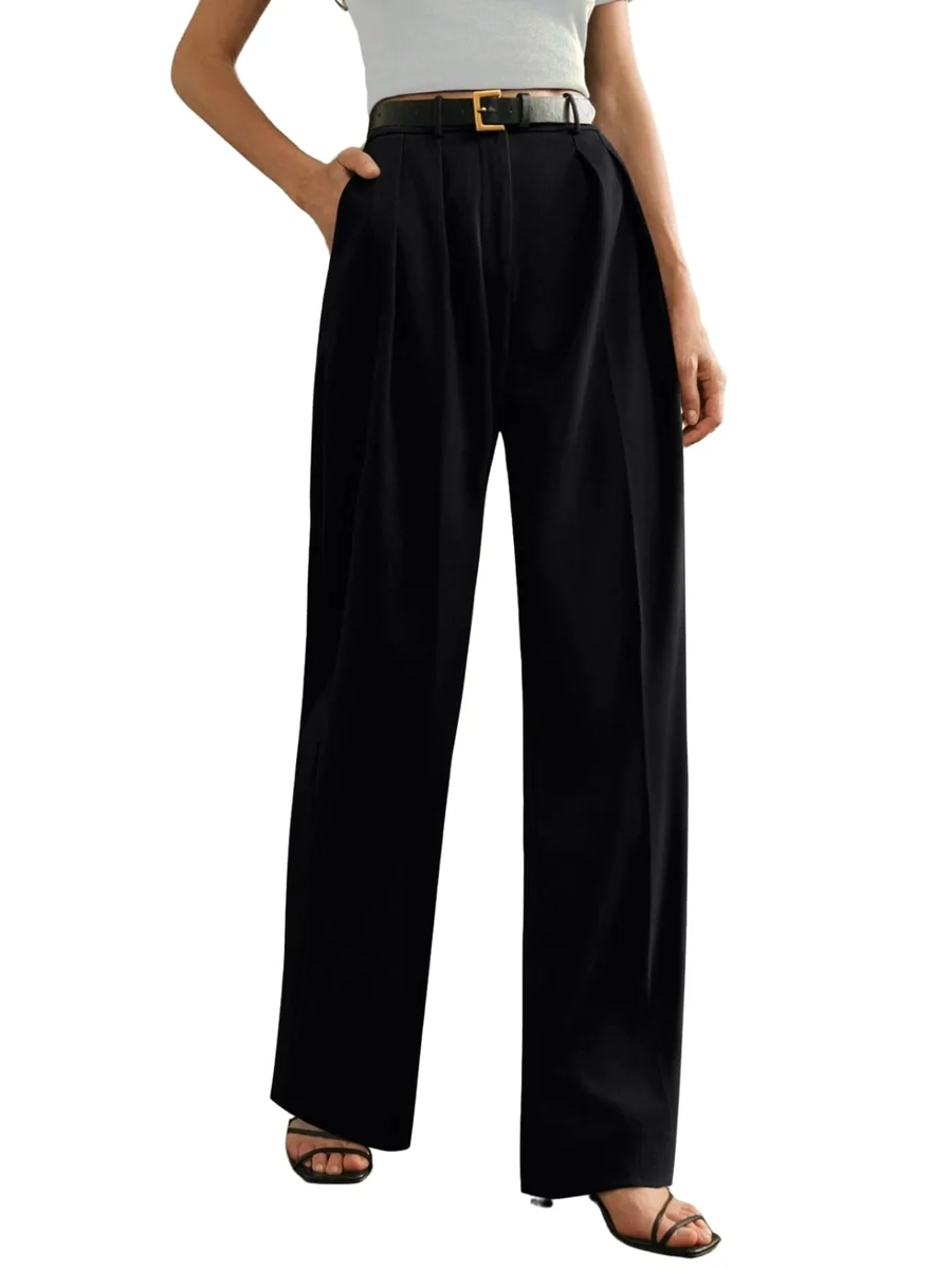 Trousers for Woman | Womens High Rise High Waist Flared Korean Style | Formal Pant for Women Office Wear| Track Pants for Womans Elegant for College & Events (Available in Plus Size)