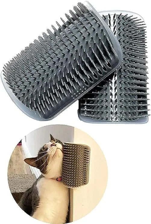 RvPaws Cat Self Groomer Wall Corner Groomers Soft Grooming Brush Massage Combs for Short Long Fur Cats, Softer Massager Toy for Kitten Puppy (Pack of 1, Cat It Groom E)