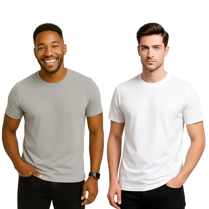 Plain Slim fit Polyester Half Sleeve Round Neck T-Shirts for Men