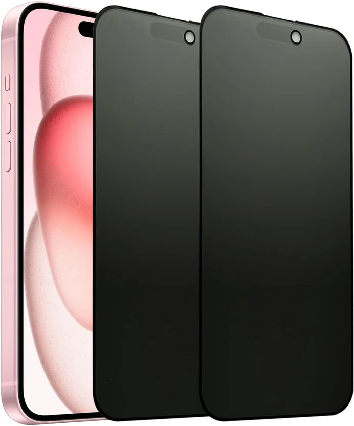 Hamz Edge To Edge Tempered Glass for iPhone 15 Matte Pr...