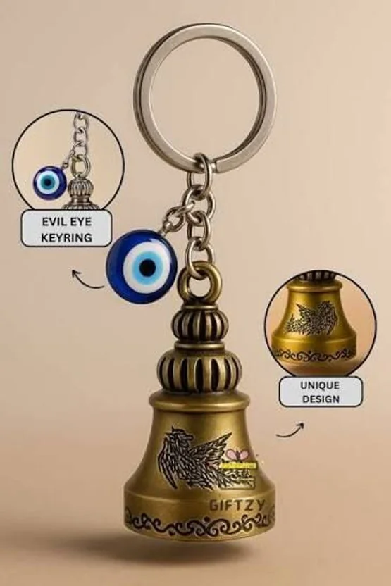 YGH Guardian Bell with Evil Eye Keychain – Protective L...