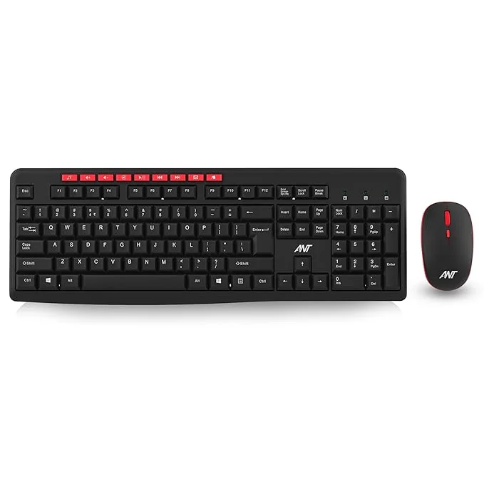 ANT WK200 Nano Wireless Keyboard and Mouse Combo, 2.4 GHz Wireless, Spill-Resistant Design, 9 Multimedia Keys, Upto1600 DPI High Precision, Advanced Optical Sensor for PC Laptops Windows Mac_Black - Best Price ₹749 at Amazon