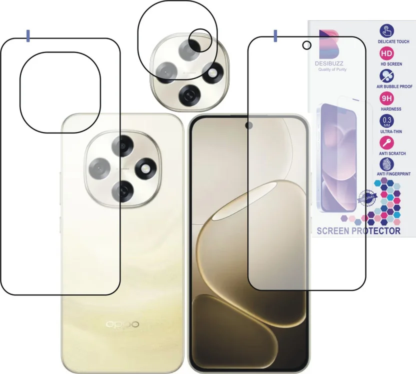 DESIBUZZ Front and Back Tempered Glass for Oppo F31 Pro...