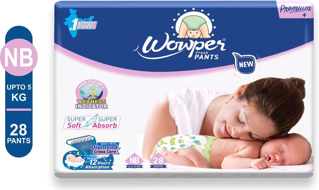 Wowper Baby Diapers | up to 12 hrs Absorption | Upto 5 Kg | Soft & Comfortable - New Born - Best Price ₹170 at Shopsy