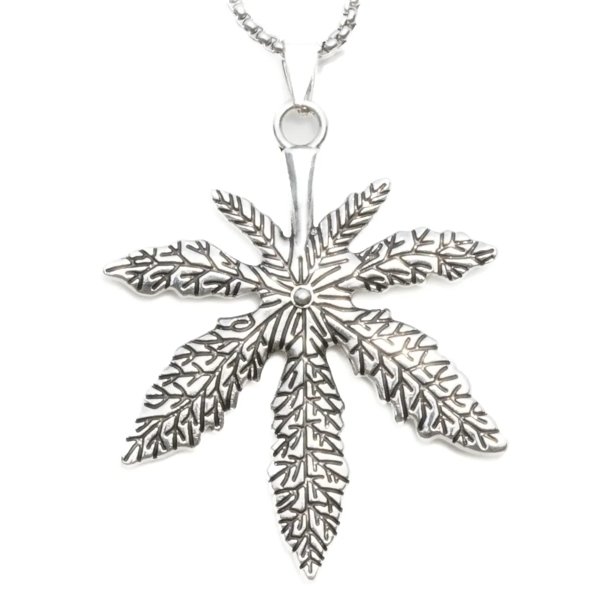 Alloy Pendant with Pure Stainless Steel 24inch Round Box Chain, European trending Style - Round Box Chain & Pendant for Men & Boys