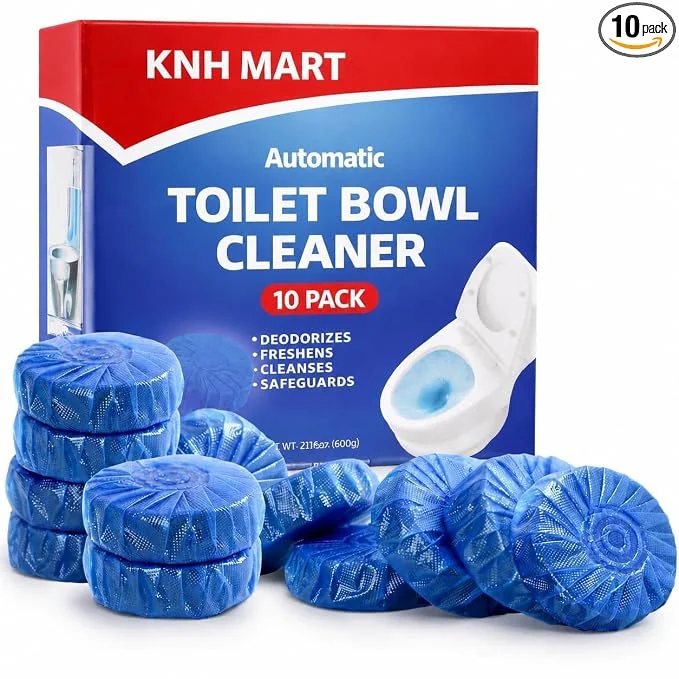 Toilet Cleaning Tablets (Pack of 10) | Powerful Blue Toilet Bowl Cleaner | Long Lasting Freshness | Automatic Flush Cleaner | Removes Stains & Odor (A02)