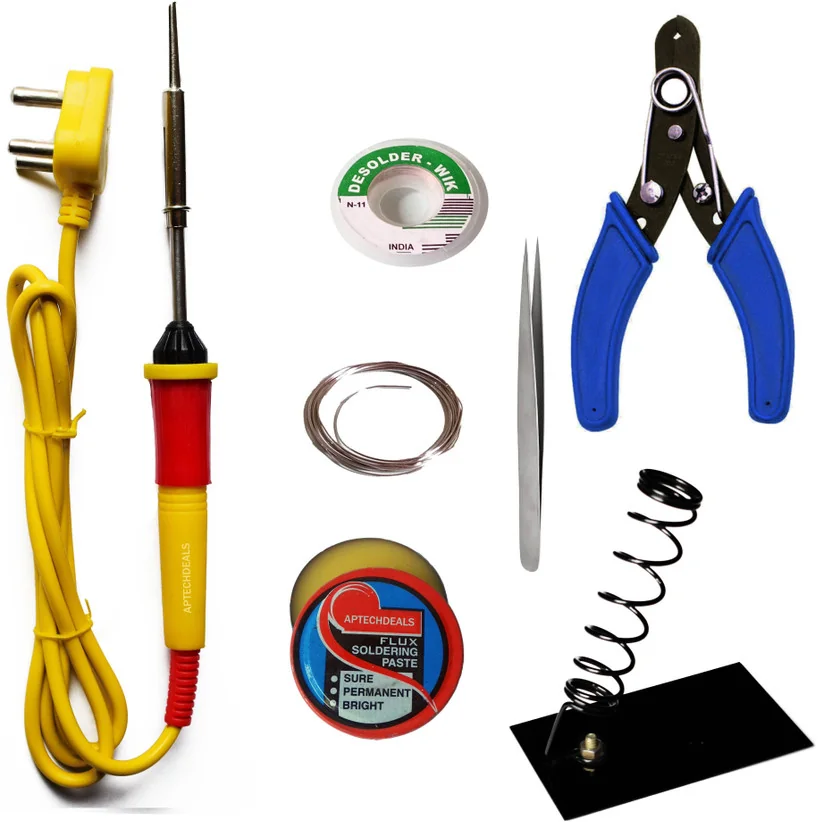 APTECHDEALS Beginners 6 in 1 Economy Soldering iron Kit...