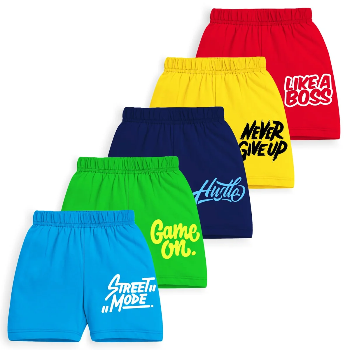 Kids Shorts Pack of 5 for Boys & Girls | Vibrant Multipack Summer Wear | Soft Cotton Blend | Comfy Fit for Daily Adventures | Breathable & Easy-to-Wear Essentials