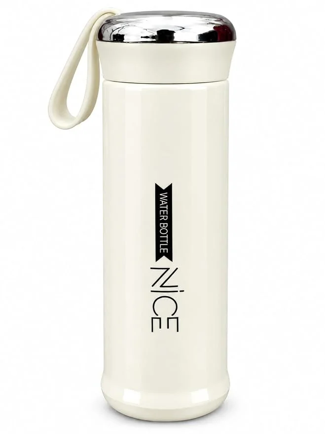 NICE Water Bottle with Glass Inner, 400 ml, Cream - Best Price ₹89 at Amazon
