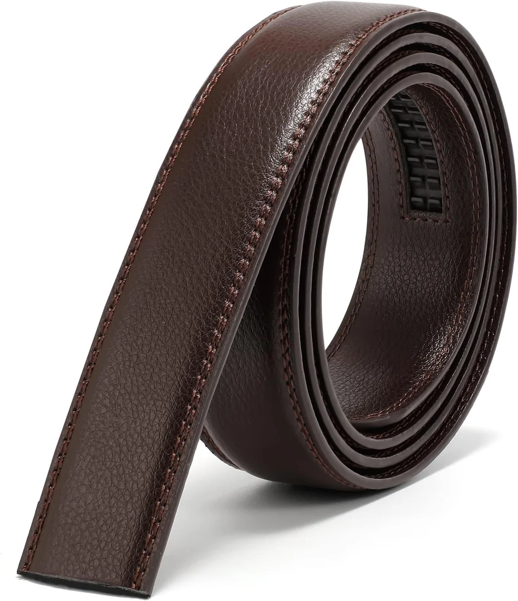 Belt Ratchet Buckle Strap Only – Waist Size Adjustable from 28" to 40" – Replacement Strap for Automatic Click Belts – No Buckle Included