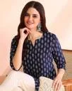 EthnicBasket Women Printed Cotton Blend Tunic Kurta  (Blue) - Best Price ₹201 at Flipkart