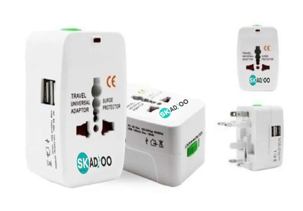 Universal Charger Adapter | 2 Years Warranty, 220V | Universal Travel Adapter All in One, International Travel Adapter, Multi Plug Adapter for 150+ Countries (2 USB Port - White)