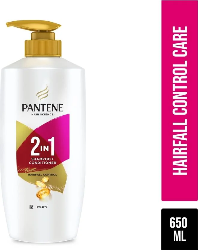 PANTENE Hair Science 2in1 Hairall Control Shampoo+Conditioner (650 ml)  (650 ml)