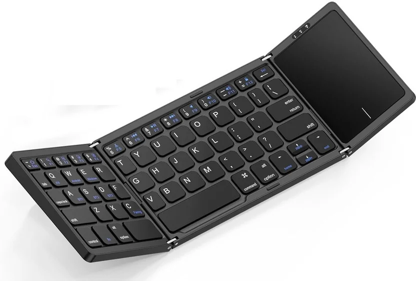 microware Foldable Bluetooth Keyboard with Touchpad, Tr...