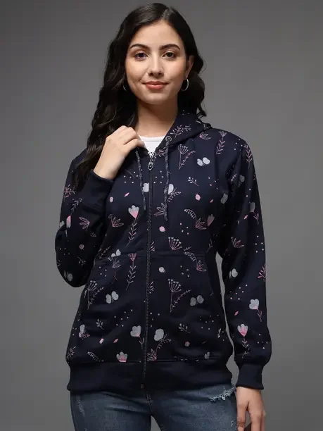 eWools Women Full Sleeve Printed Hooded Sweatshirt - Best Price ₹498 at Flipkart