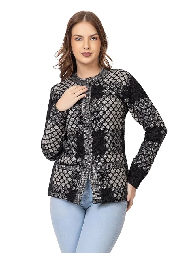 PYRO SPIRIT Stylish Vneck Sweater | Women's Sweaters | Self Design | Casual wear | Sweater for Ladies | Cardigans Sweaters - Best Price ₹399 at Amazon