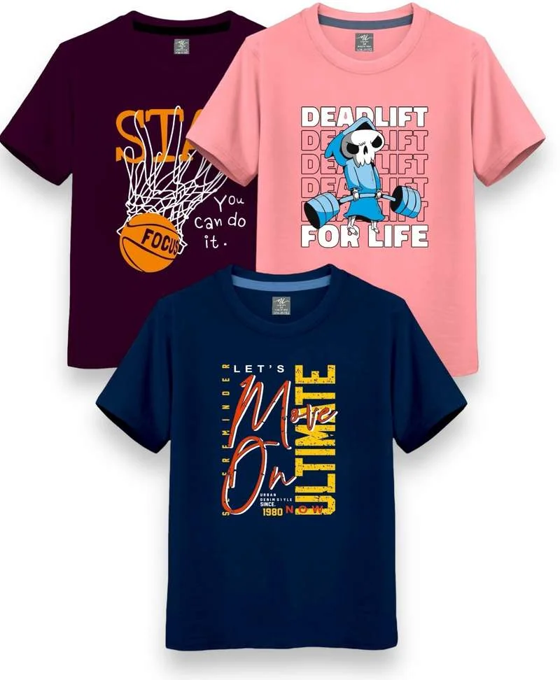 Boys & Girls Printed Cotton Blend T Shirt - Best Price ₹110 at Shopsy