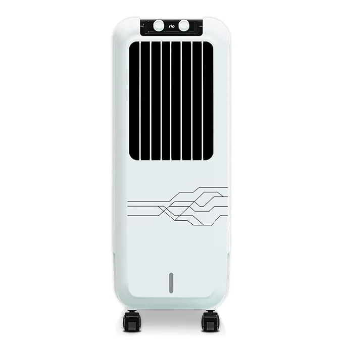 Hindware Smart Appliances Hindware Snowcrest Rio 12L Inverter Compatible Personal Tower Air Cooler with Ice Chamber & Honeycomb Pads (Black & White)