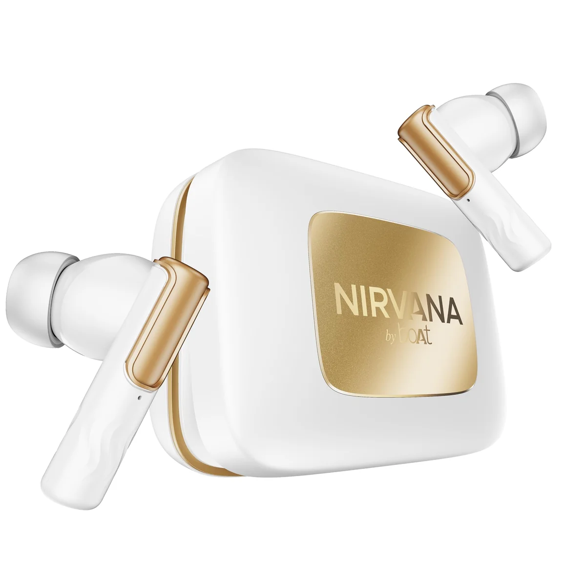 Boat Nirvana Ivy Pro (2025 Launch), Dolby Atmos w/Head Tracking, 52dB Hybrid Adaptive ANC,Hi-Res LDAC, Titanium Dual Drivers, Bluetooth Earbuds, TWS Ear Buds Wireless Earphones w/mic (Ivory White)