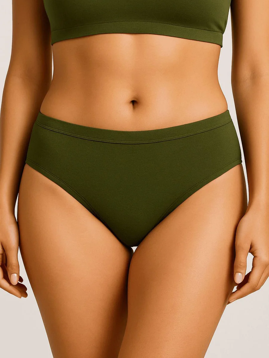 Mid-Rise Cotton Hipster Briefs super ind olive_S - Best Price ₹599 at Myntra