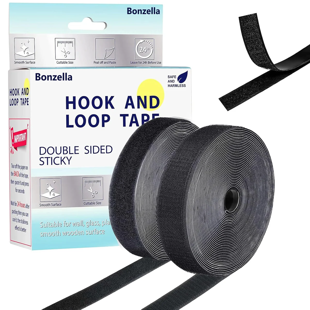 Self Adhesive Hook and Loop Tape, Velcro Tapes, Mosquito net Mounting Tape For Office use, Photo Frames, Multipurpose double-sided Adhesive Hook Loop Tape for Crafting & Wall Hanging (5M x 25mm)