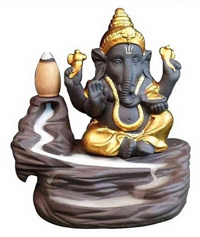 Found Fit Smoke Ganesh Ji Idol Fountain Smoke Backflow Cones With Free 20 Cones Decorative Showpiece  -  12 cm  (Polyresin, Gold) - Best Price ₹142 at Flipkart