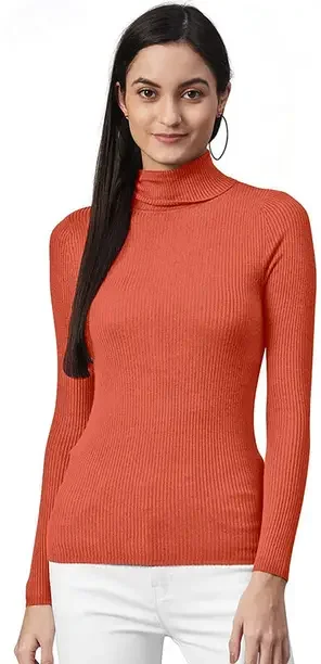 100LUCK Women Striped Turtle Neck Multicolor Sweater - Best Price ₹428 at Flipkart