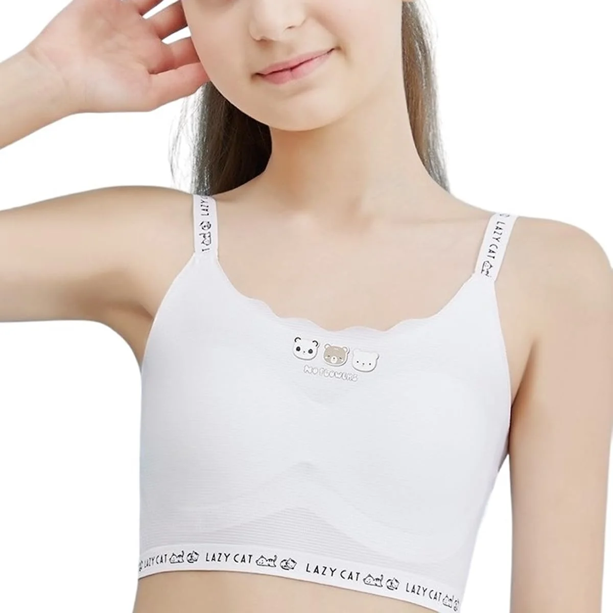 Girls' Training Sports Underwear Teenager's 8-16 Years Old Independent Suspender Vest Breathable Antibacterial Latex Comfortable Girls' Beginners Bra.