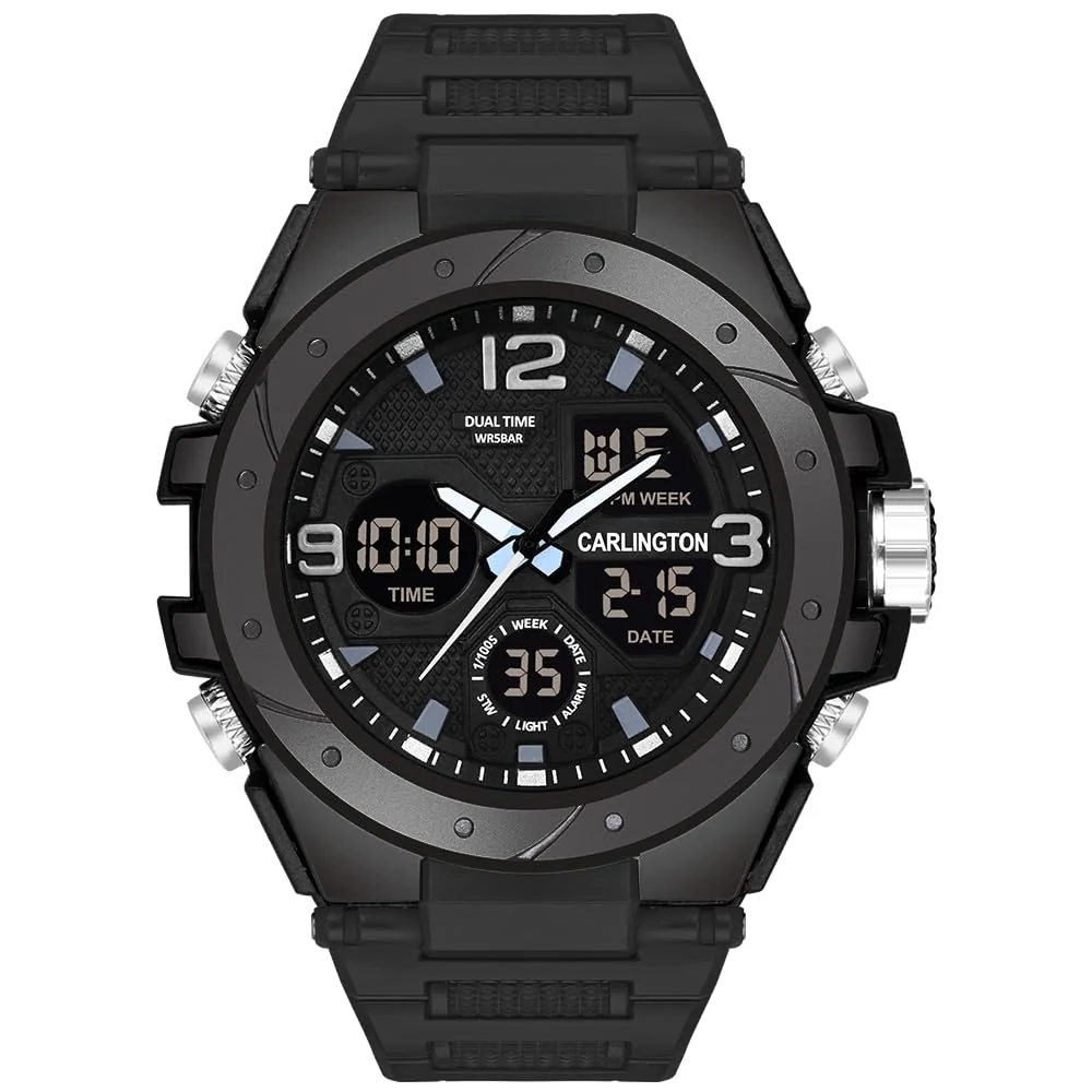 Endurance Series Analog-Digital Sports Watches for Men and Boys with Alarm, Stopwatch, Backlit Display, Dualtime, Silicone Rubber Strap, Water & Shock Resiatant - CT_9105
