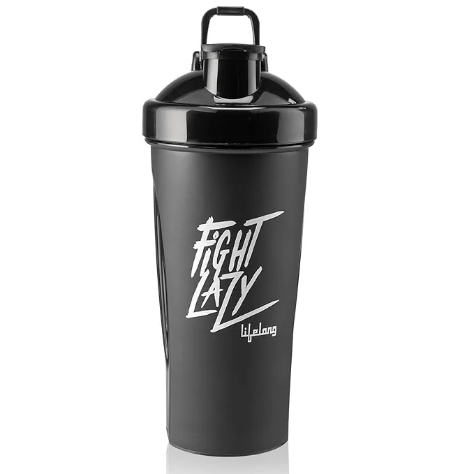 Lifelong Protein Shaker|100% Leakproof Stylish Protein Shaker Bottle|Sipper Bottle|Gym Bottle for Protein- 700ml (LLSHB04, Black) |Plastic - Best Price ₹89 at Amazon