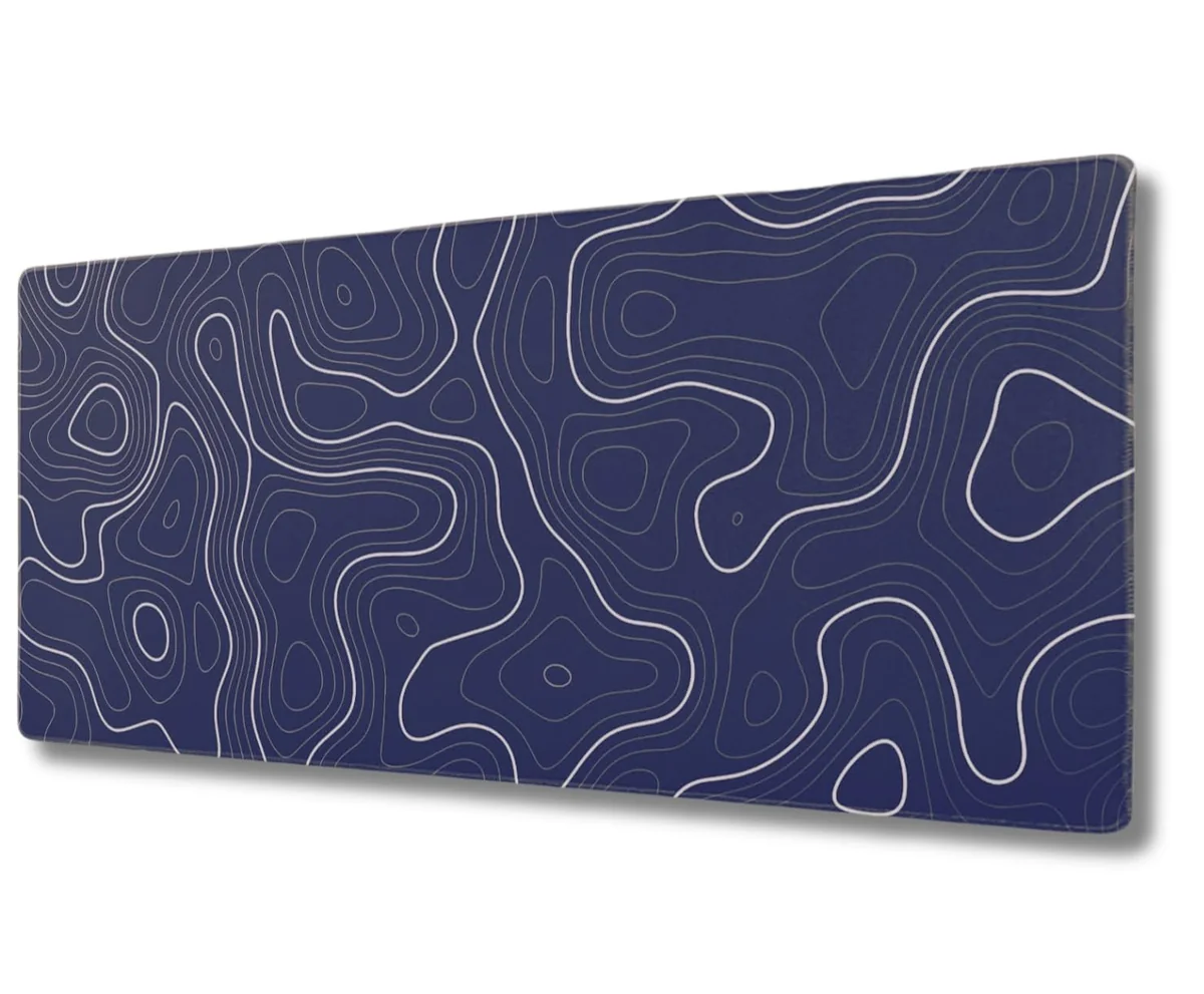 Saco XXL Gaming Mouse Pad for PC – Large Desk Mat 900×400×3mm, Extended Non-Slip Rubber Base, Waterproof Surface, Topographics Design, Big Keyboard Mouse Pad for Office & Home Setup