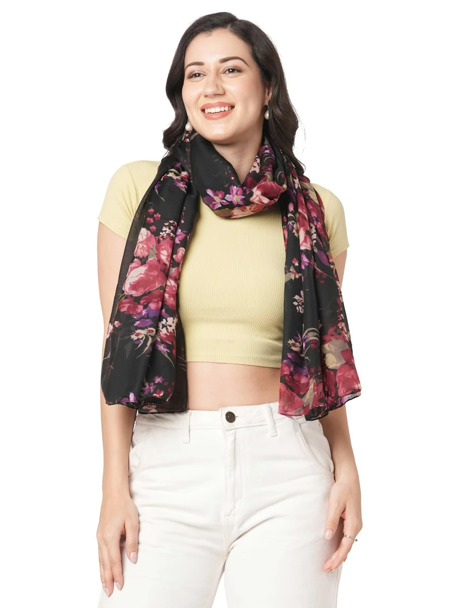Premium Pure Cotton Scarf for All Season Comfortable, Lightweight,Sun protection and Multi-functional with Luxury Prints (180x100CM)