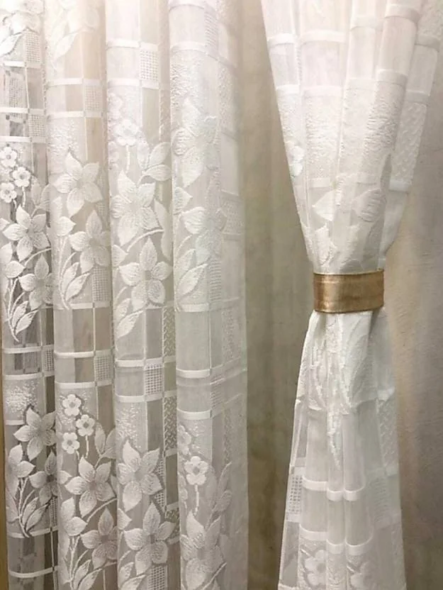 DTODEXPRESS 152.4 cm (5 ft) Window Net Semi Transparent Curtain (Pack Of 2)  (White, Floral) - Best Price ₹290 at Flipkart