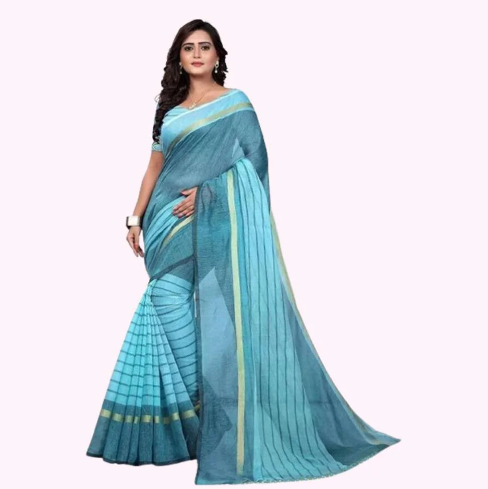 Self Design Bollywood Cotton Blend Saree - Best Price ₹128 at Shopsy