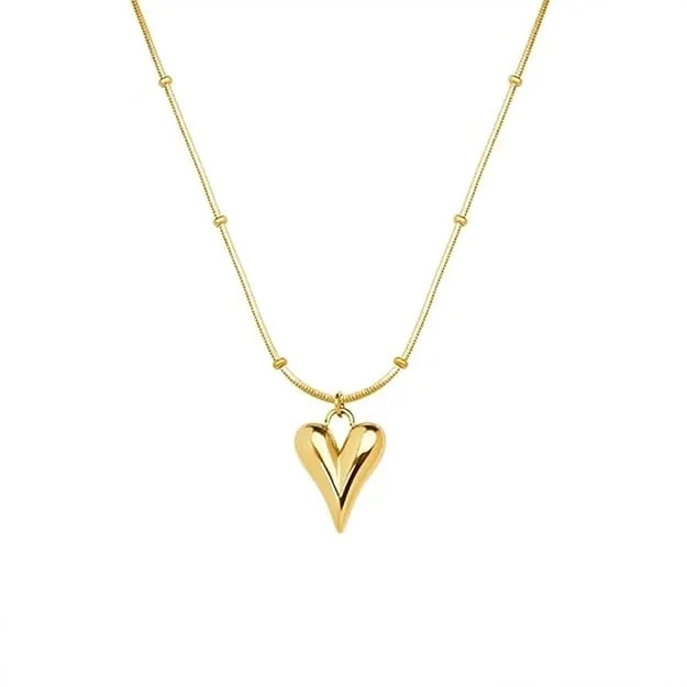 MEENAZ pendant necklace chain for women girls Love anti tarnish stainless steel gold stylish Neck Chain | Heart Locket | Modern Design | Birthday Gift Valentine| Aesthetic Jewellery | Accessories