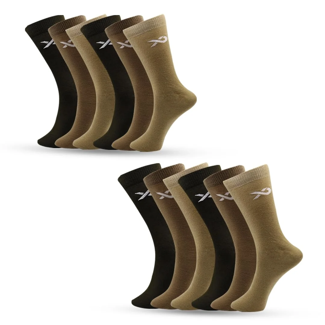 Texas Army Men’s Cotton Calf-Length Formal Socks – Odour-Free, Breathable, Sweat-Absorbing Long Socks for Office– Soft & Comfortable – Multiple Pack Options