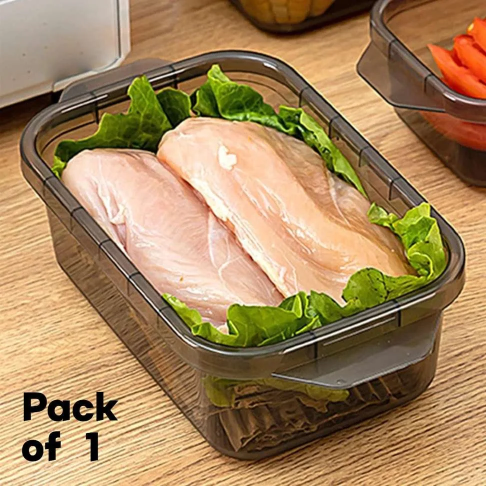 Pack of 1 Plastic Fridge Container  - 1100 ml BELLERBIRD Black - Best Price ₹110 at Shopsy