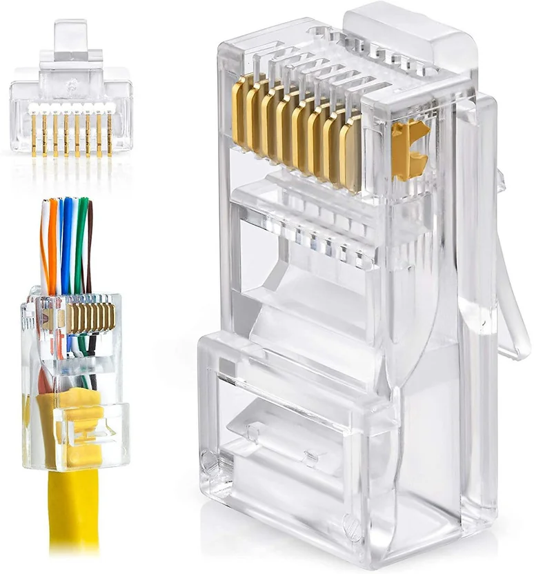 BALRAMA 100 Pcs RJ45 Cat6 Pass Through Connectors LAN C...