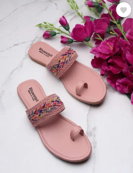Shoestail Women Flats Sandal  (Pink , 7)