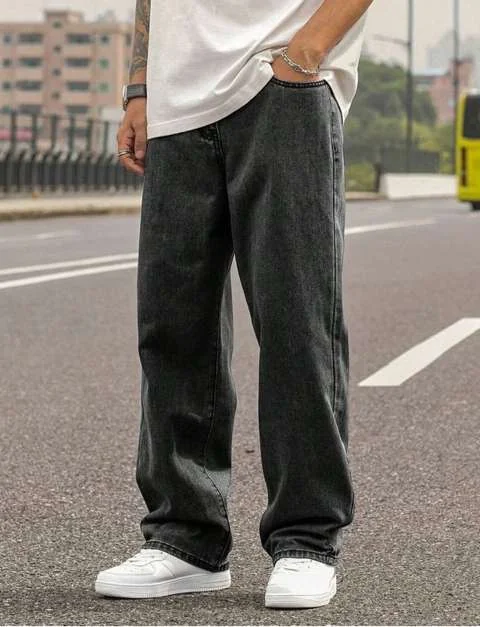 SELL4U Men Loose Fit Mid Rise Grey Jeans