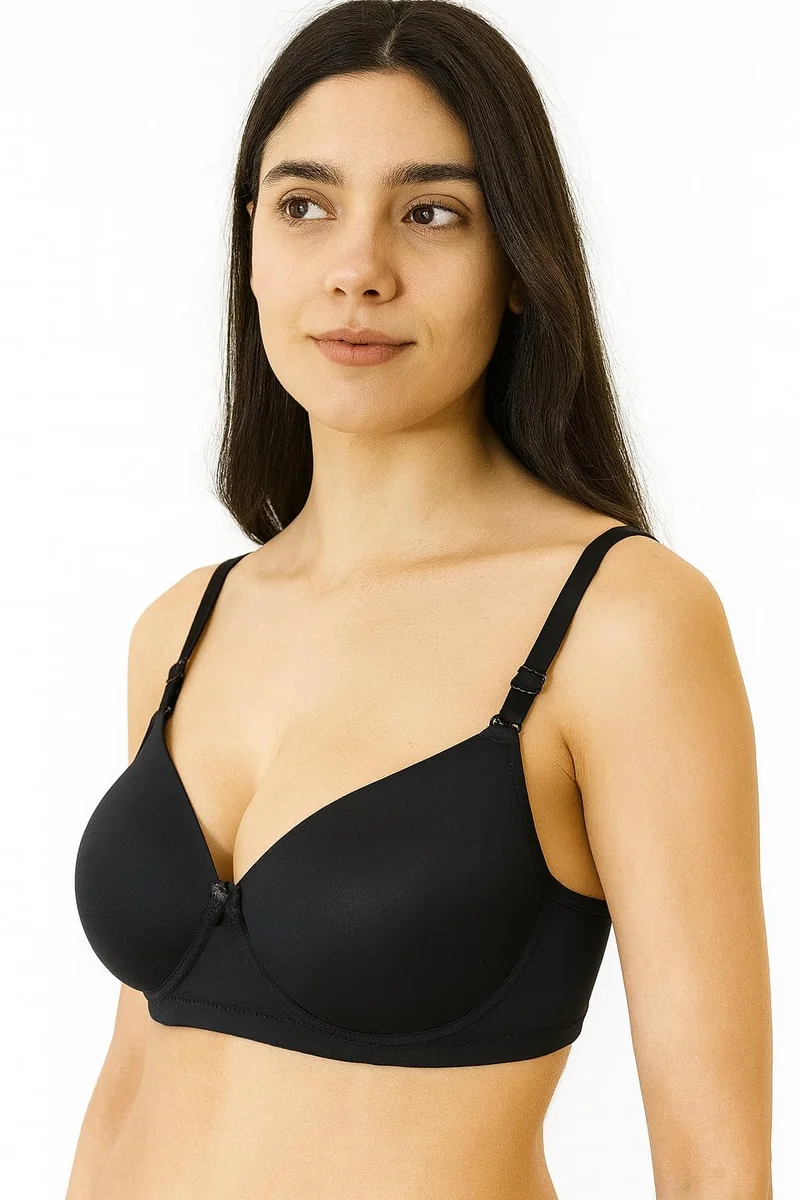 HPA Women’s Light Padded T-Shirt Bra | Non-Wired Everyday Bra with Detachable Straps | Comfortable & Seamless Bra for Girls/Women